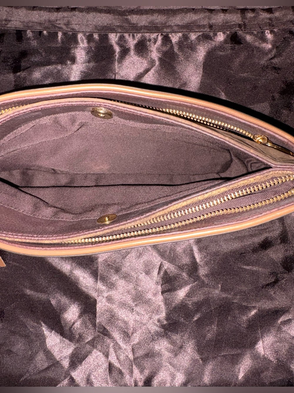 Giani Bernini Brown and Tan Striped Leather Clutch with Tassel - Picture 4 of 5